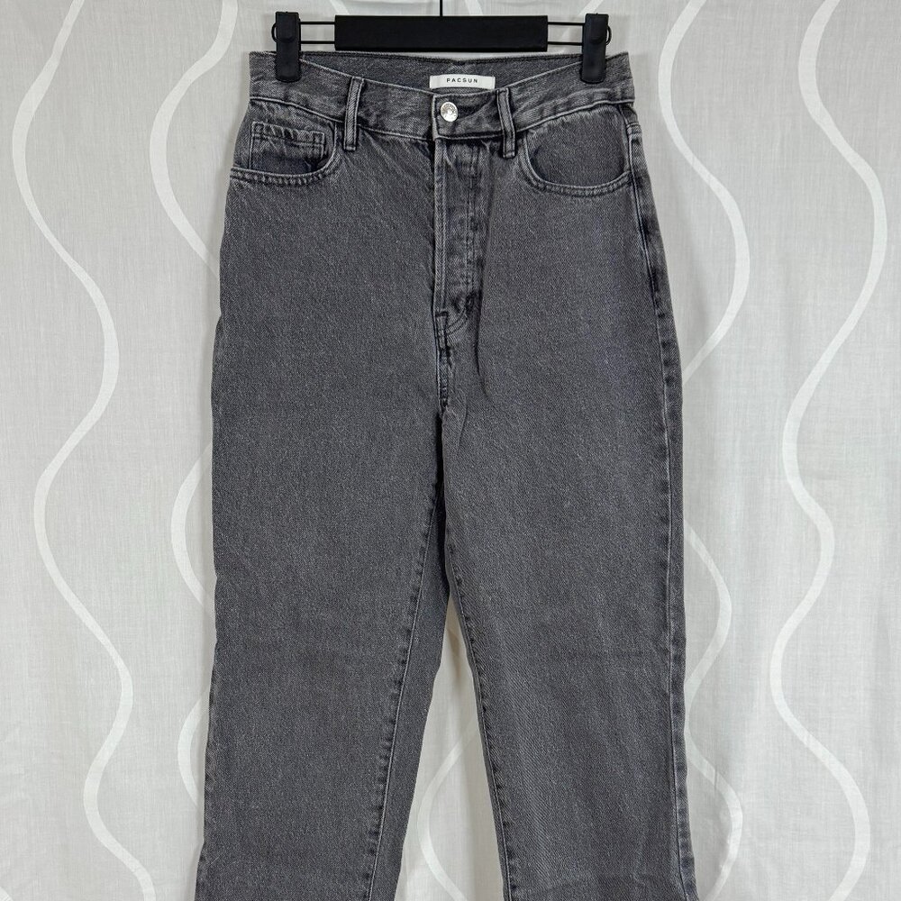 PacSun Women’s Gray Washed High Rise Jeans Size 26 Waist 90s Straight Fit Denim